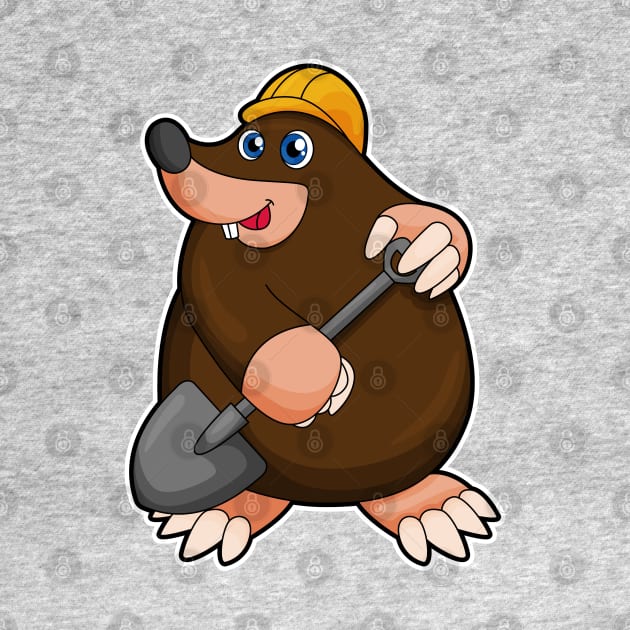 Mole with Shovel & Hard hat by Markus Schnabel